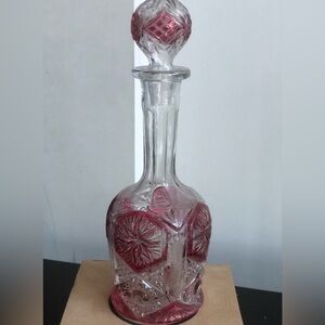 Vintage, Imperial Glass, Red Ruby, Decanter, 11.5”